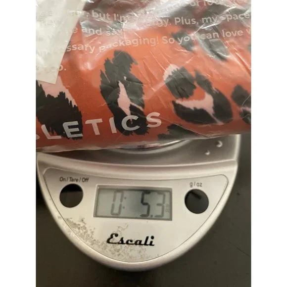 New Fabletics On The Go Bra Med Impact Sports Bra Burnt Ochre Wavy Leo Size M